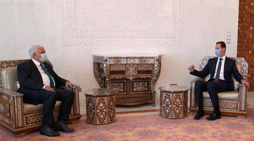 الرئيس الأسد يتلقى رسالة من رئيس الوزراء العراقي مع رئيس الحشد الشعبي