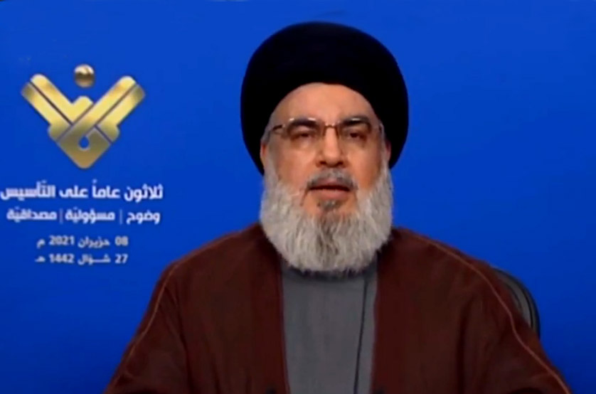 نصر الله في ظهور جديد بعد شائعات مرضه .. عيد قناة المنار